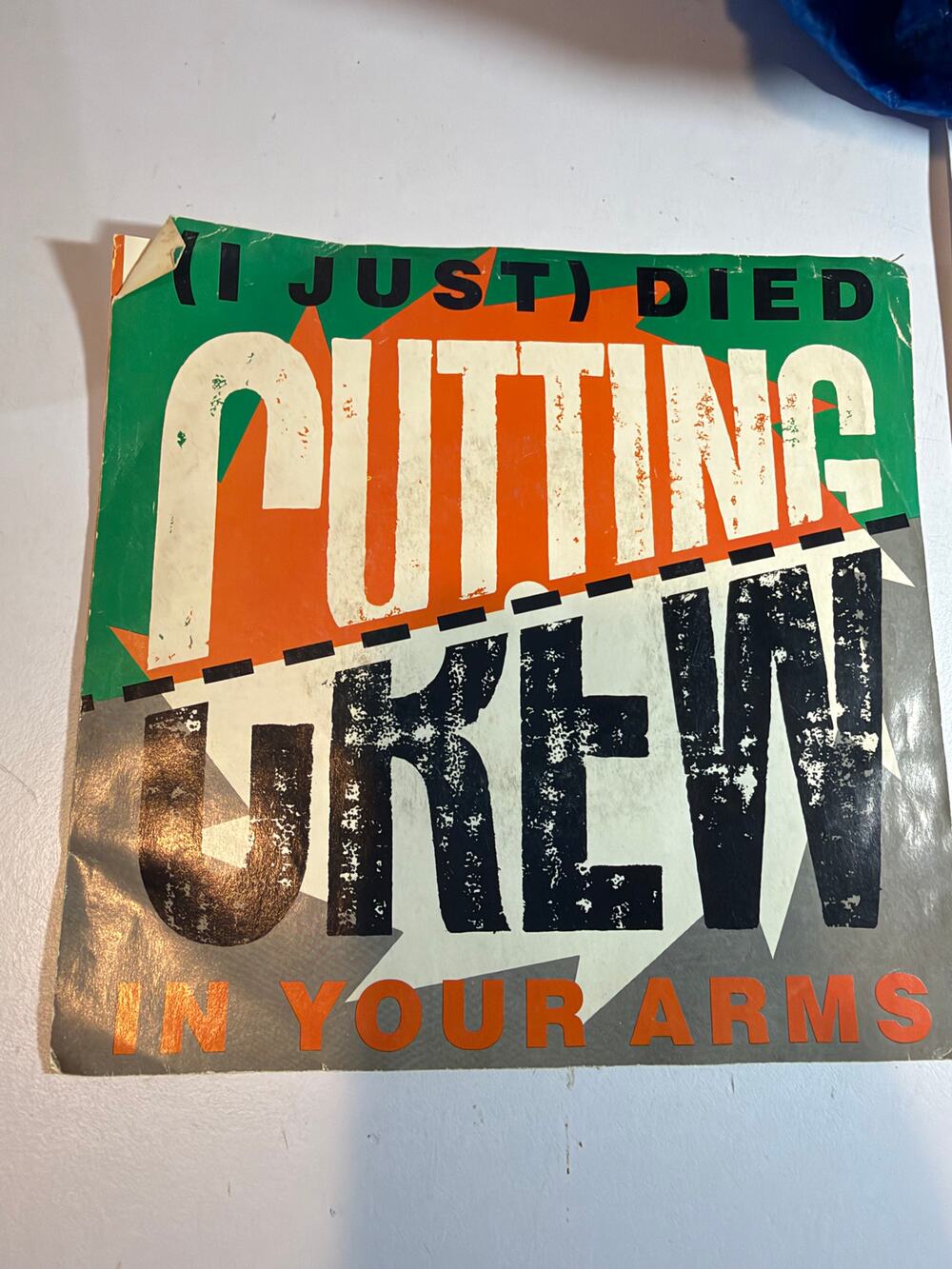 Cutting Crew ~ I Just Died in Your Arms 7" 45 w Pic. Slv. Virgin Records VG/G+